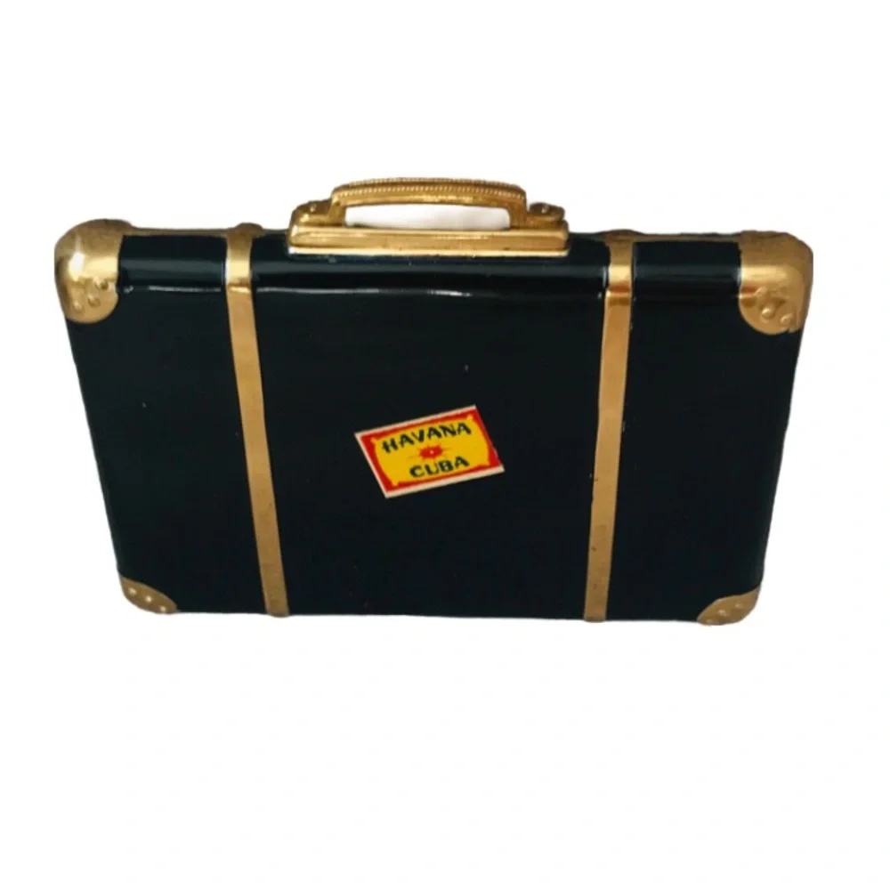 PATPEND Stamp 1940’s Miniature Suitcase Powder Compacts - Picture 1 of 11